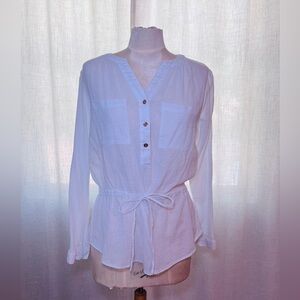Michael Kors White Button-Up Blouse